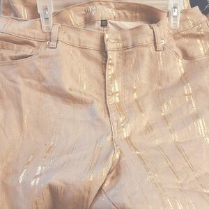 Beige tan Diane Gilman high stretch jeans pants so 18 wide and tall